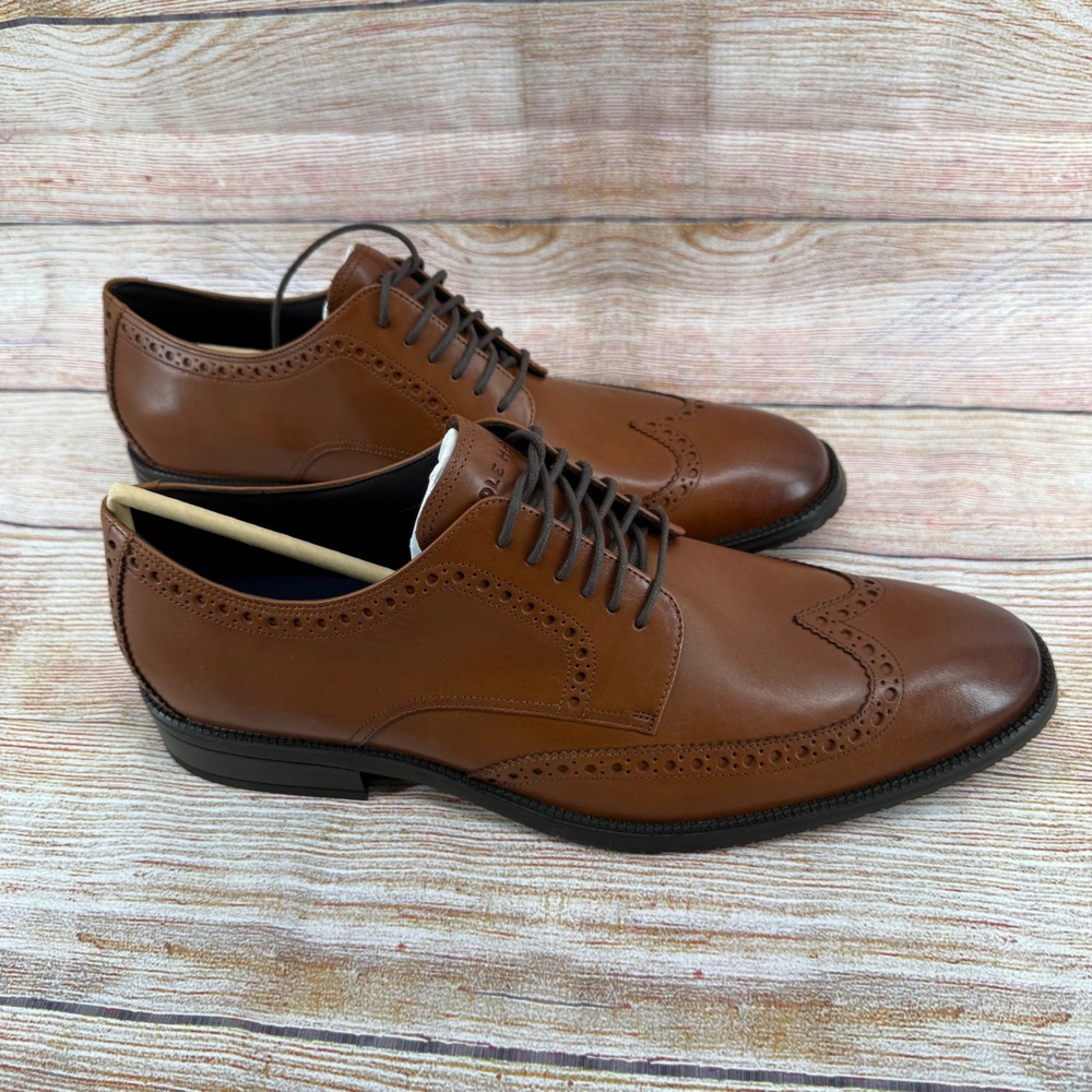 Men's Brown Leather Wingtip Oxford Dress Shoes